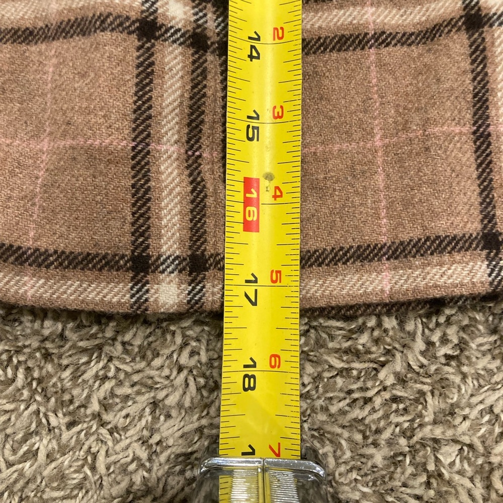 Ann Taylor Brown Plaid Sz 4 90% Wool Mini Collegiate Preppy Dark/Light Academia - Picture 12 of 12